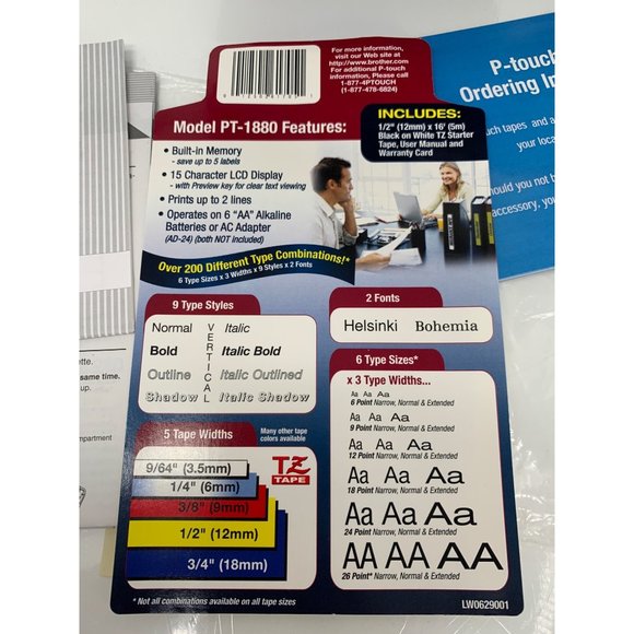 Brother P Touch Model PT-1880 2 Font Label Maker Tested with Labels - Picture 5 of 12